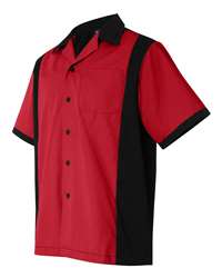 Hilton GM Legend Retro Bowling Shirt Mens Red Medium 