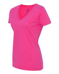 Multipack 5V00L Women's Bulk V-Neck T-Shirts - Make Your Own Color Set -  Plain Short Sleeve Cotton Shirts for Ladies