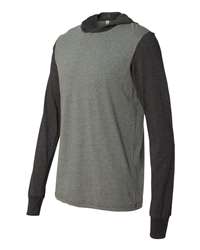 Gildan 987 Softstyle Lightweight Hooded Long Sleeve T-Shirt - White/ Dark Grey - L