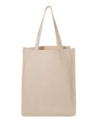 Q-tees Q611 25L Zippered Tote - Natural - One Size