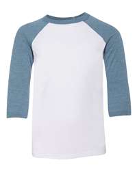 Bella BB2000 Women's Baby Rib Contrast 3/4 Sleeve Raglan T-Shirt $6.75 