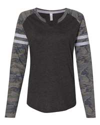 LAT 6917 - Fine Jersey Hooded Long Sleeve Raglan T-Shirt