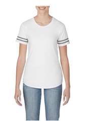 TSC Apparel L.A.T. Ladies' Fine Jersey Football T-Shirt, Heather/White #3537 | Wholesale Accessory Market M