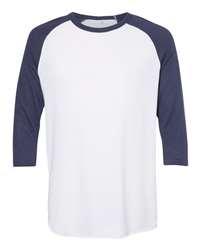 Augusta Sportswear 4420 Three-Quarter Sleeve Baseball Jersey - Athletic Heather/ Navy 3XL