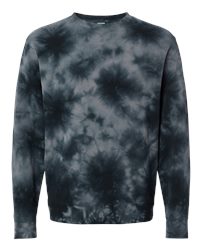 Independent Trading Co. PRM1500TD Youth Midweight Tie Dye Hooded Pullover - Tie Dye Black, M