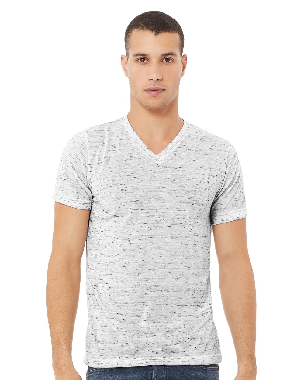 Textured Jersey V-Neck Tee - 3655