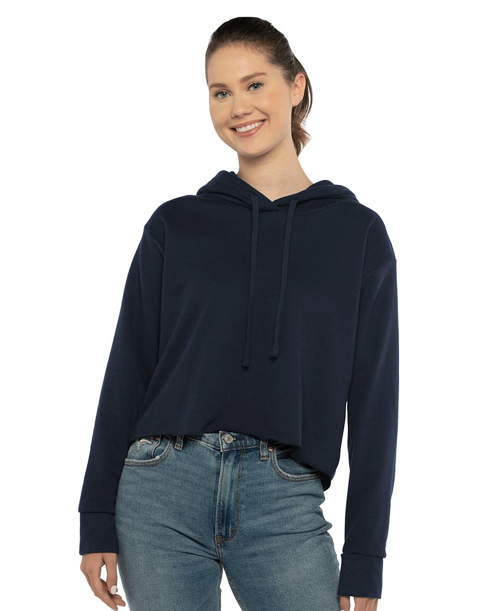 Women's Laguna Sueded Raw Edge Crop Hoodie - 9384