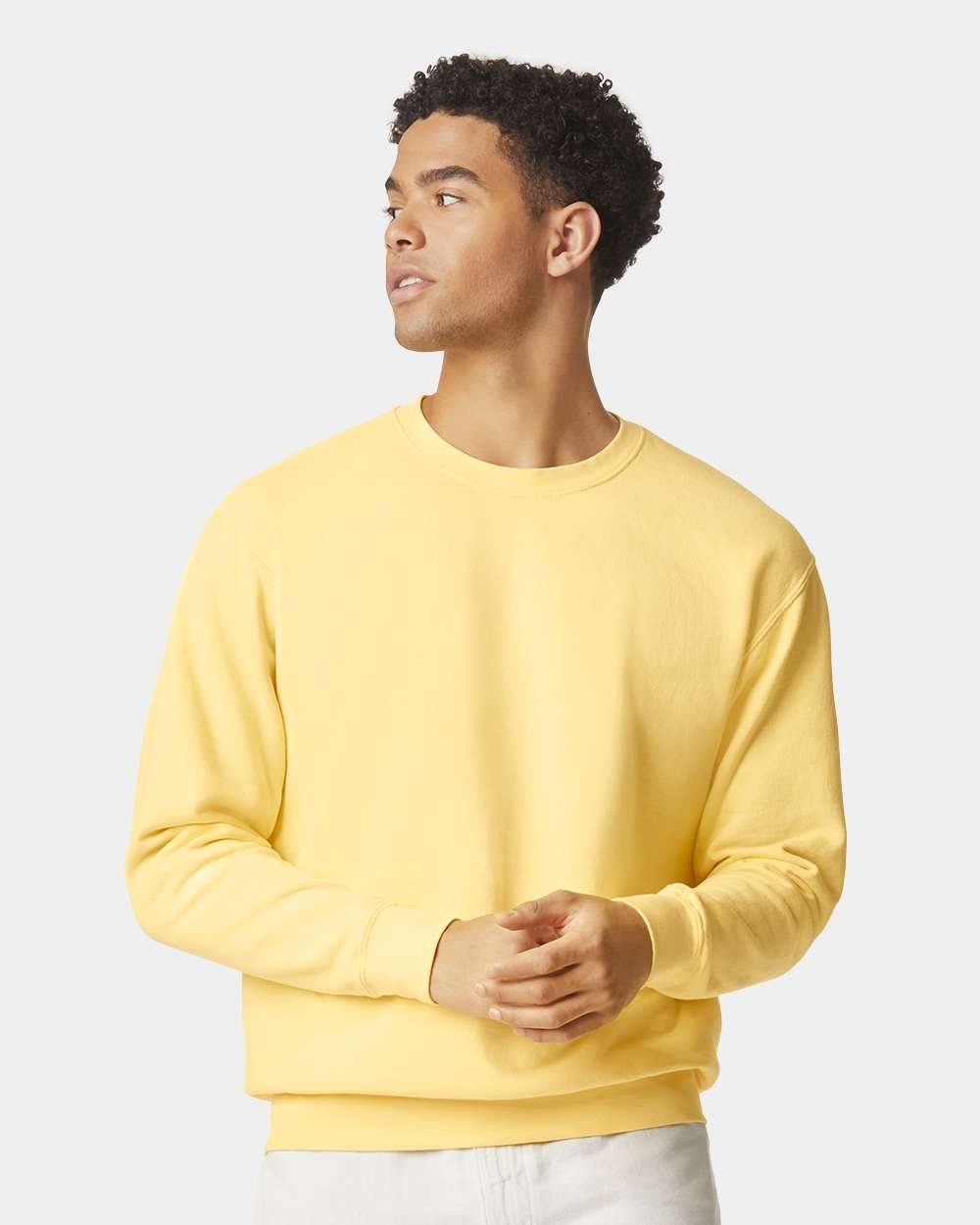 Garment-Dyed Lightweight Fleece Crewneck Sweatshirt - 1466