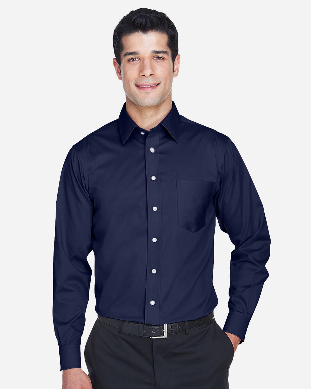 Men's Crown Collection® Solid Stretch Twill Woven Dress Shirt - DG530