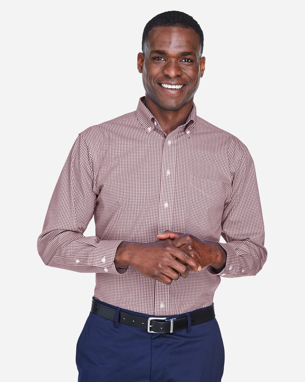 Men's Crown Collection® Gingham Check Woven Dress Shirt - D640