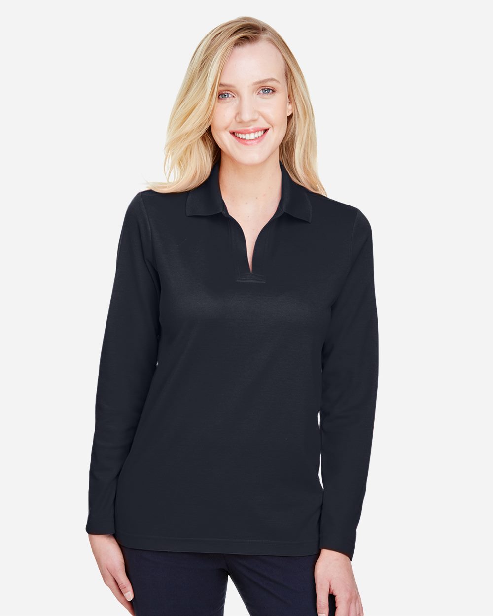 Women's CrownLux Performance® Plaited Long Sleeve Polo - DG20LW