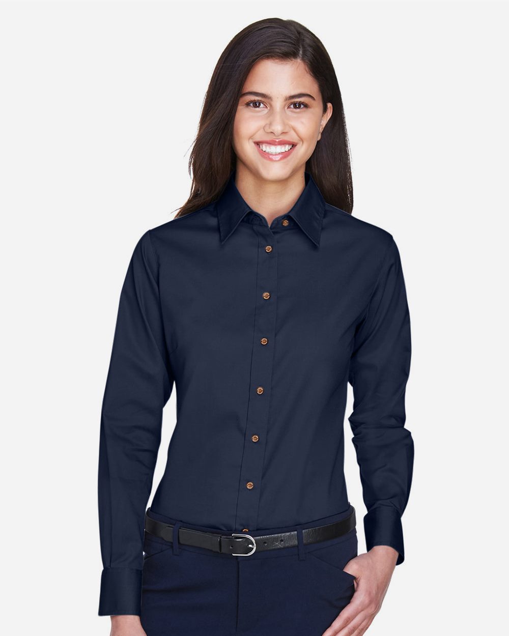 Women's Easy Blend™ Long Sleeve Twill Dress Shirt with Stain-Release - M500W