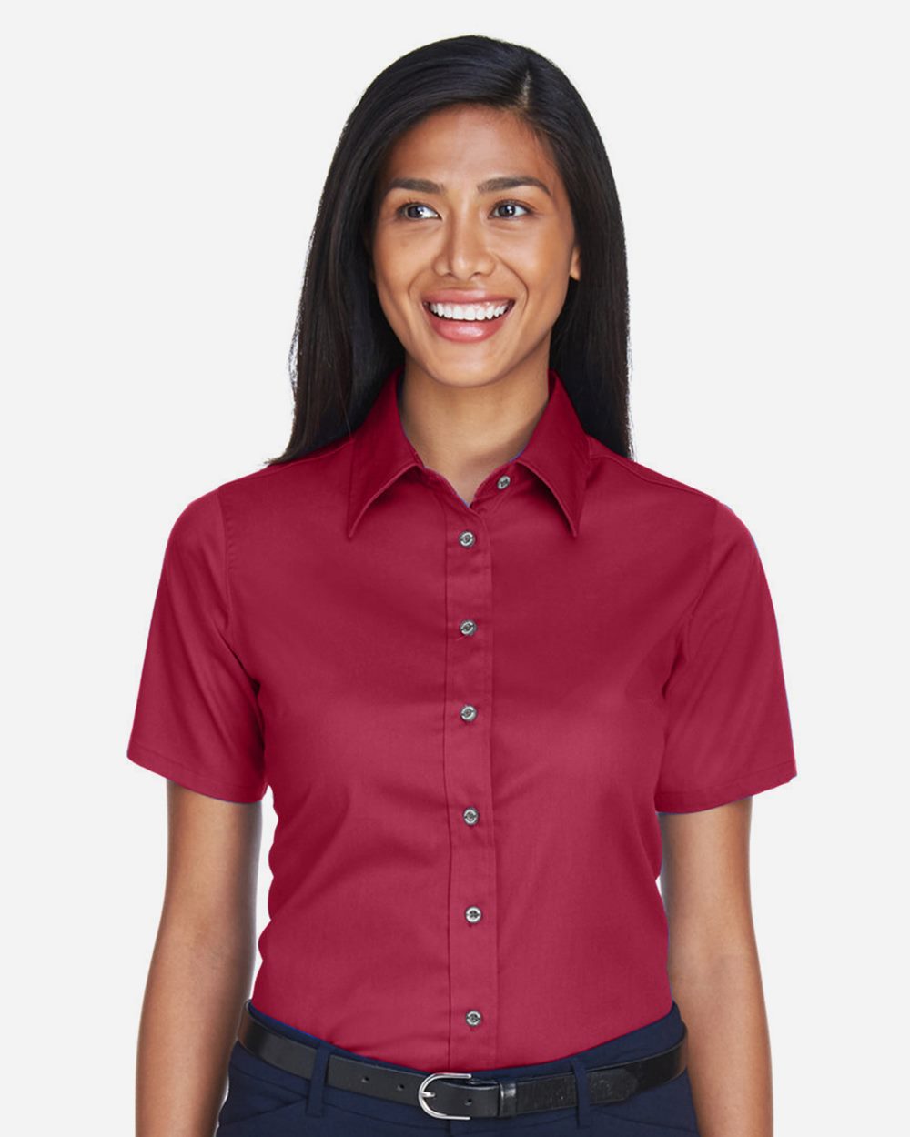 Women's Easy Blend™ Short Sleeve Twill Dress Shirt with Stain-Release - M500SW