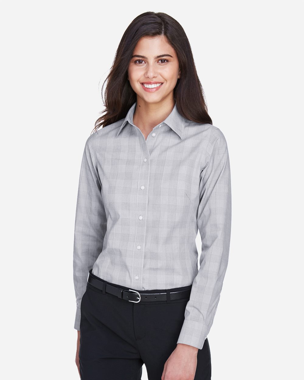 Women's Crown Collection® Glen Plaid Woven Dress Shirt - DG520W