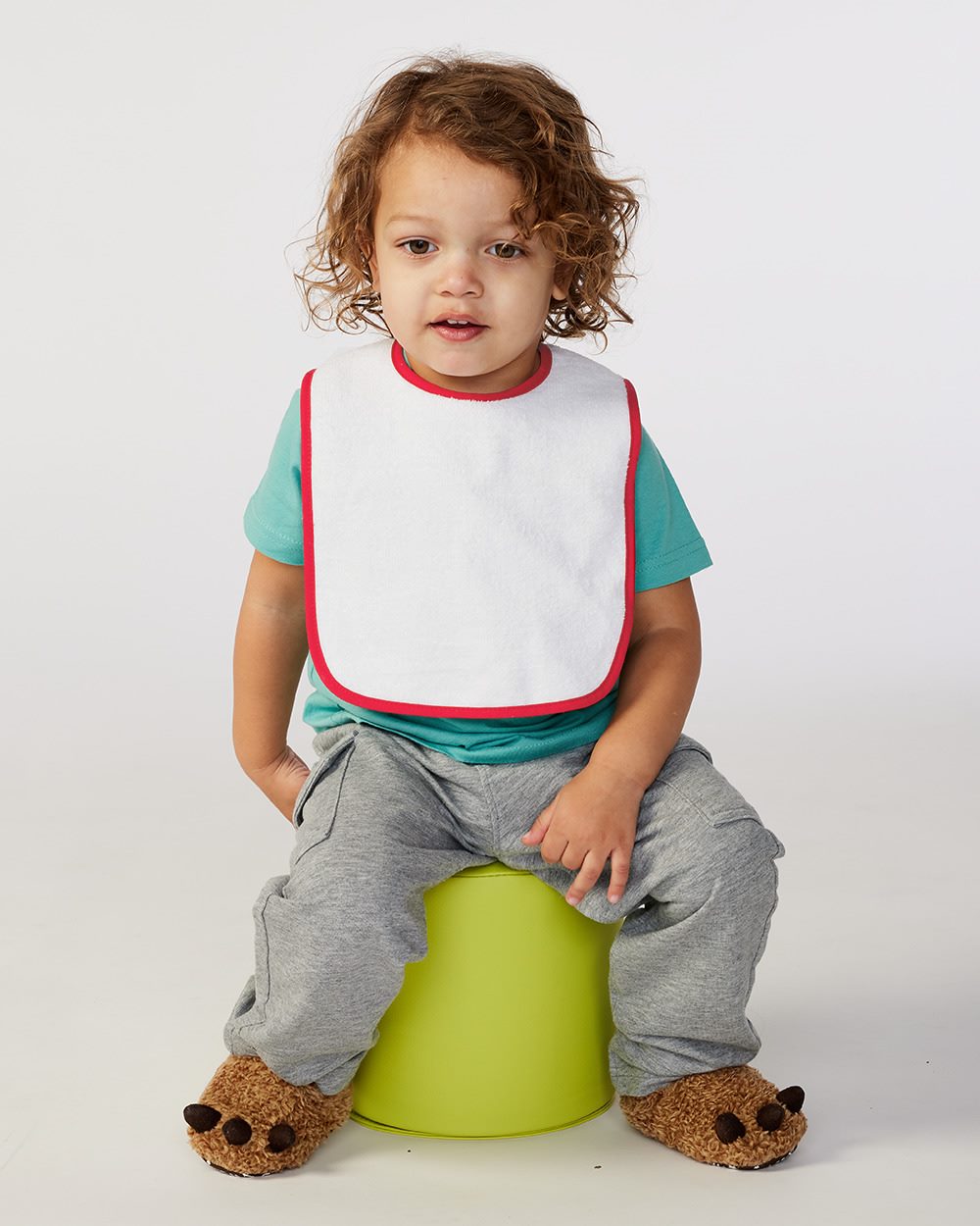 Infant Contrast Trim Terry Bib - 1003