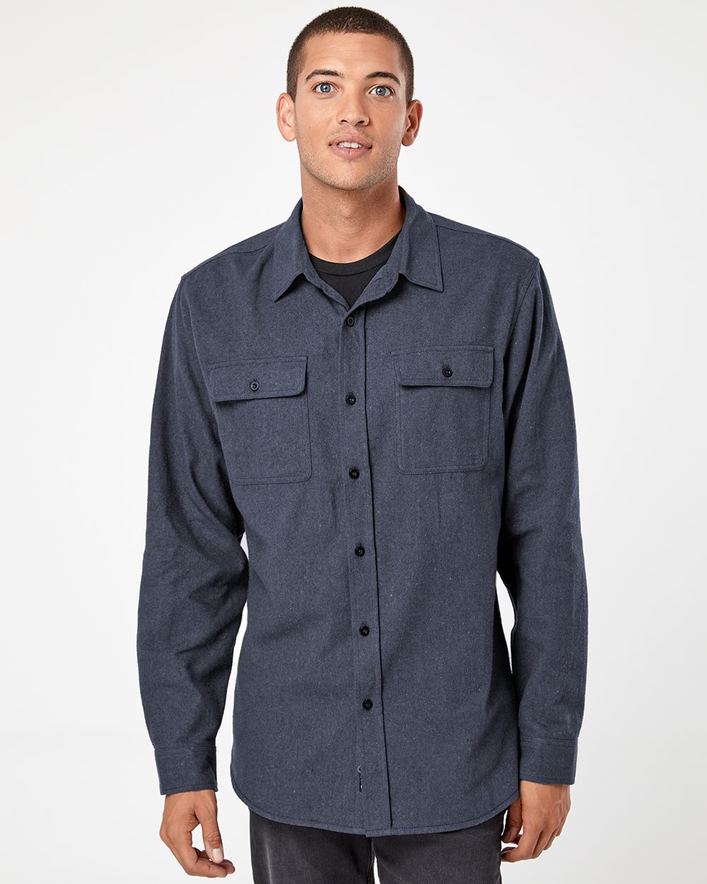 Solid Flannel Shirt - 8200